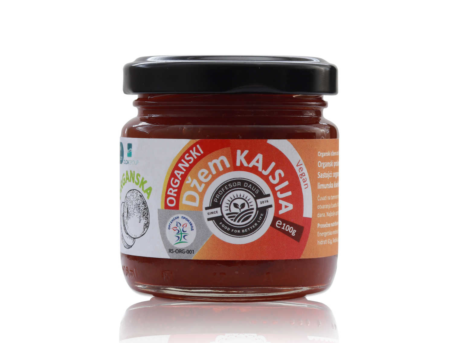 Organic apricot jam
